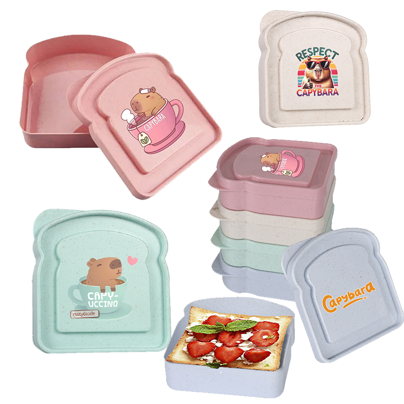Food Storage Containers With Lids - Капибара, сэндвич, футляр для хранения еды,