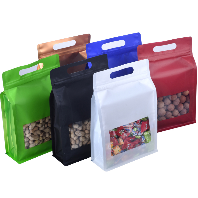 Food Storage Zip Lock Bags - Цветные лазерные стоячие пакеты Квадратная упаковочная