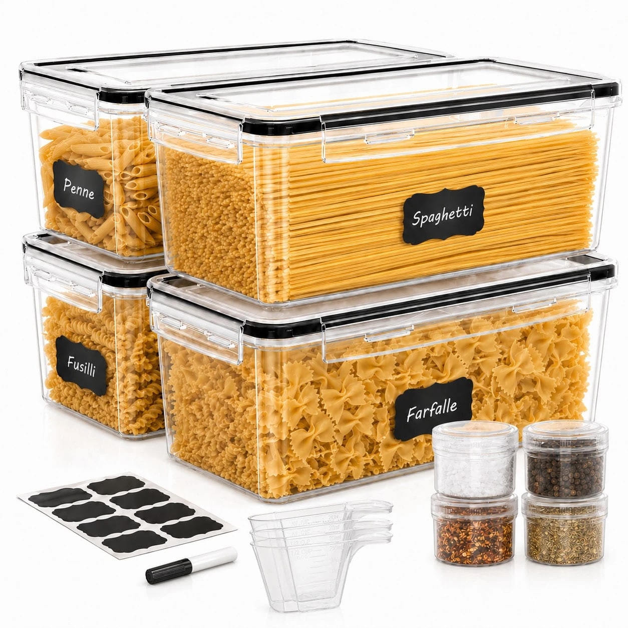 Food Storage Large Plastic Containers - Набор больших герметичных контейнеров для хранения