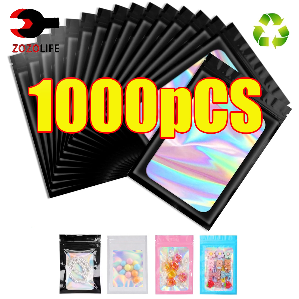 Food Storage Zip Lock Bags - 10-1000 шт. голографические пакеты с застежкой-зиппером,