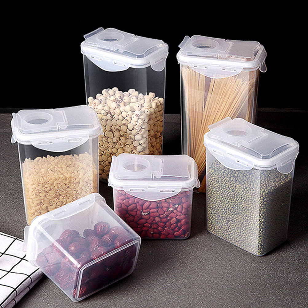 Food Storage Jars Plastic - Набор из 2 прозрачных пластиковых контейнеров