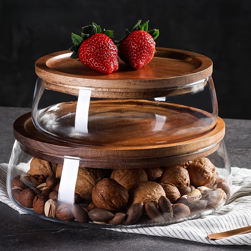 Food Storage Jars With Wooden Lids - Стеклянные контейнеры с деревянными крышками –