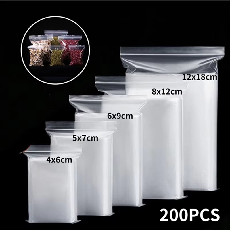 Food Storage Zip Lock Bags - 100 шт. прозрачных пакетов с застежкой-зиппером