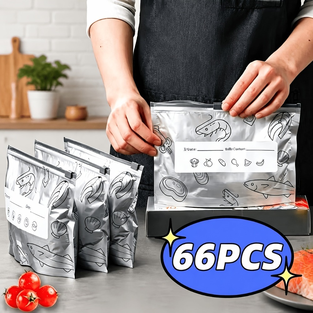 66 шт. алюминиевых пакетов для – обзор и цена Food Storage Zipper Bags