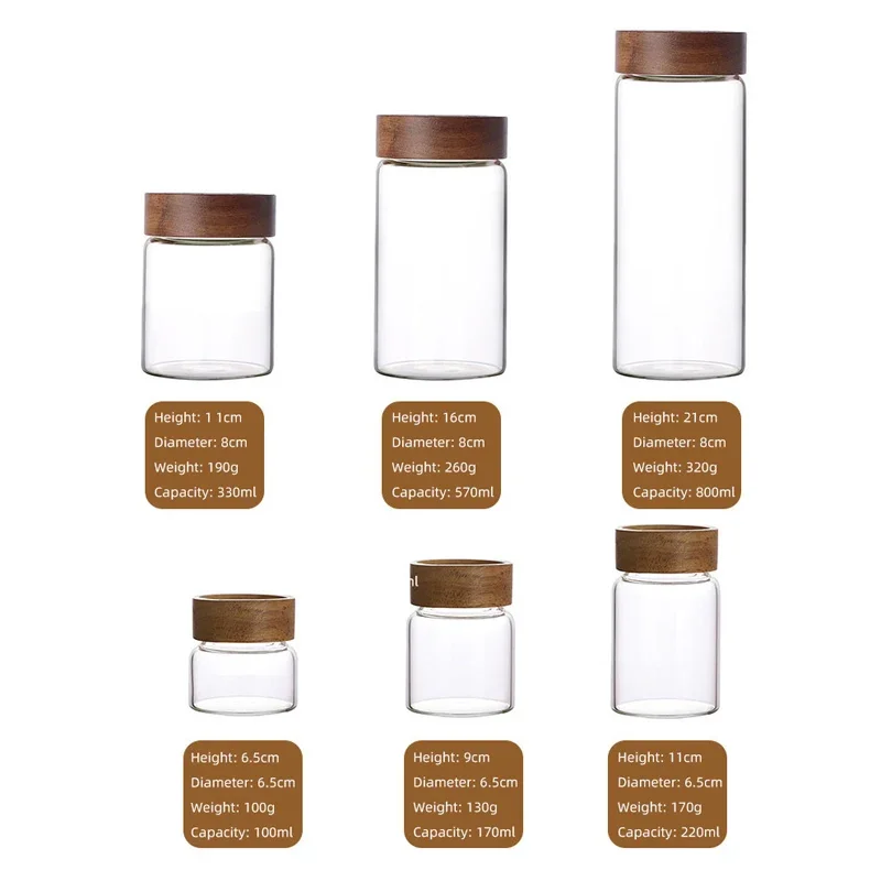 Стеклянные контейнеры для хран – обзор и цена Food Storage Jars With Wooden Lids