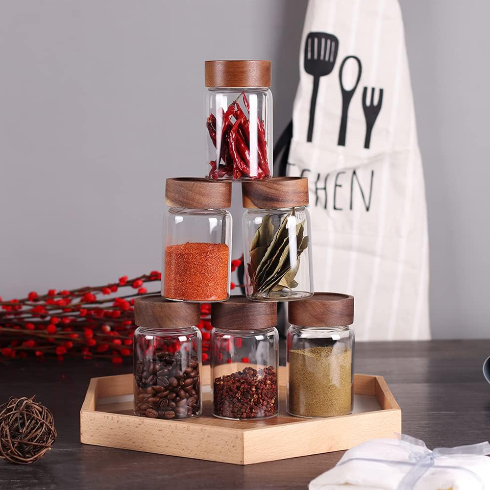 Стеклянные банки для хранения  – обзор и цена Food Storage Jars With Wooden Lids