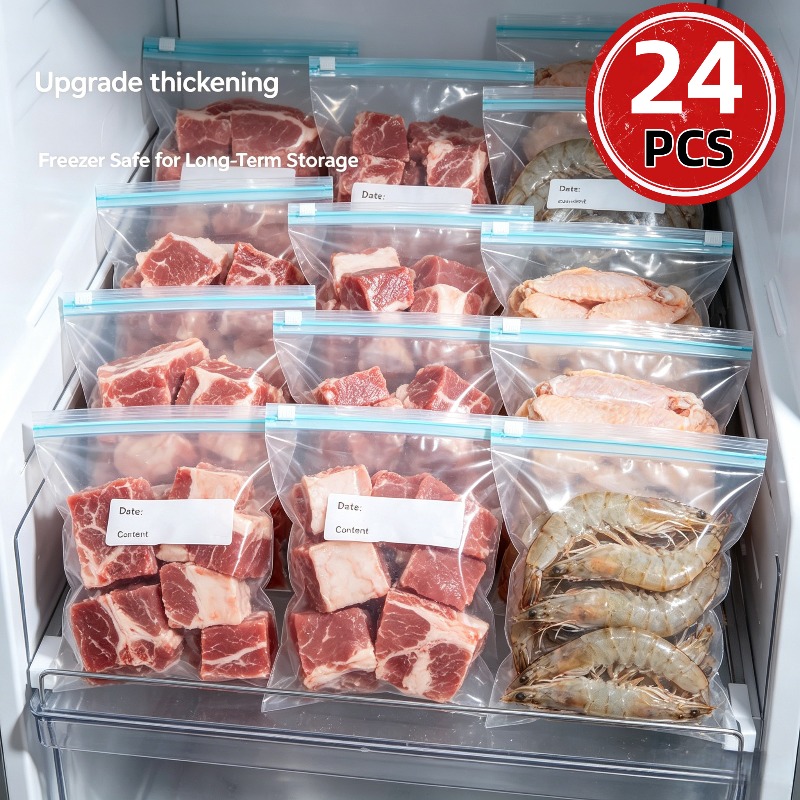 24 шт. многоразовых пакетов с  – обзор и цена Food Storage Zip Lock Bags