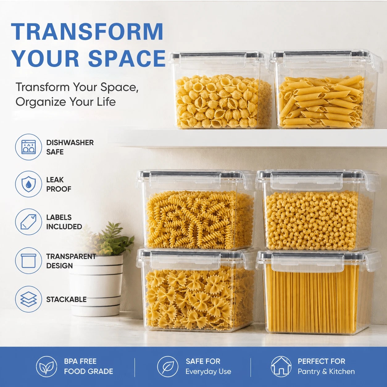 Набор больших герметичных конт – обзор и цена Food Storage Large Plastic Containers