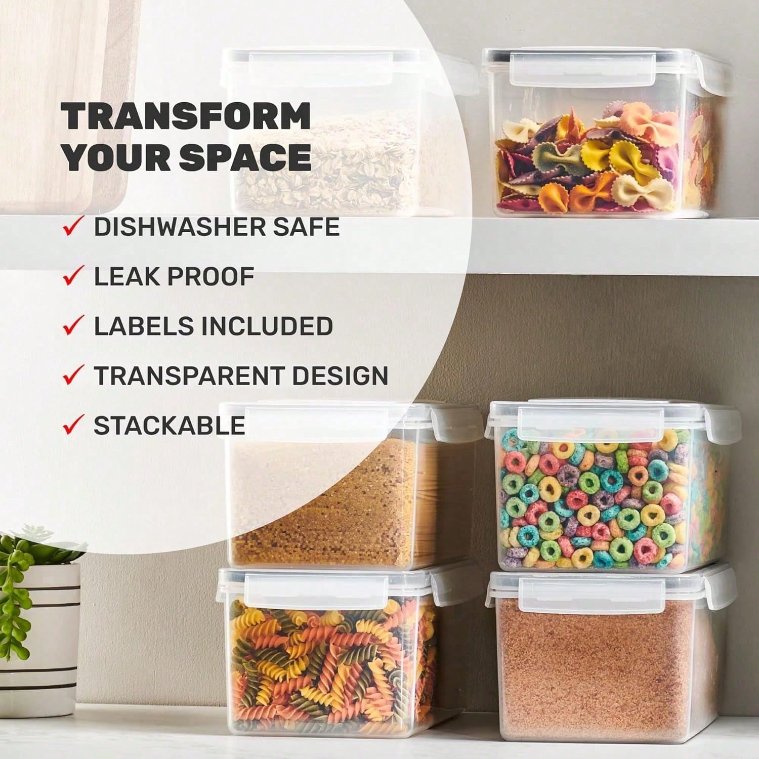 Набор больших герметичных конт – обзор и цена Food Storage Large Plastic Containers