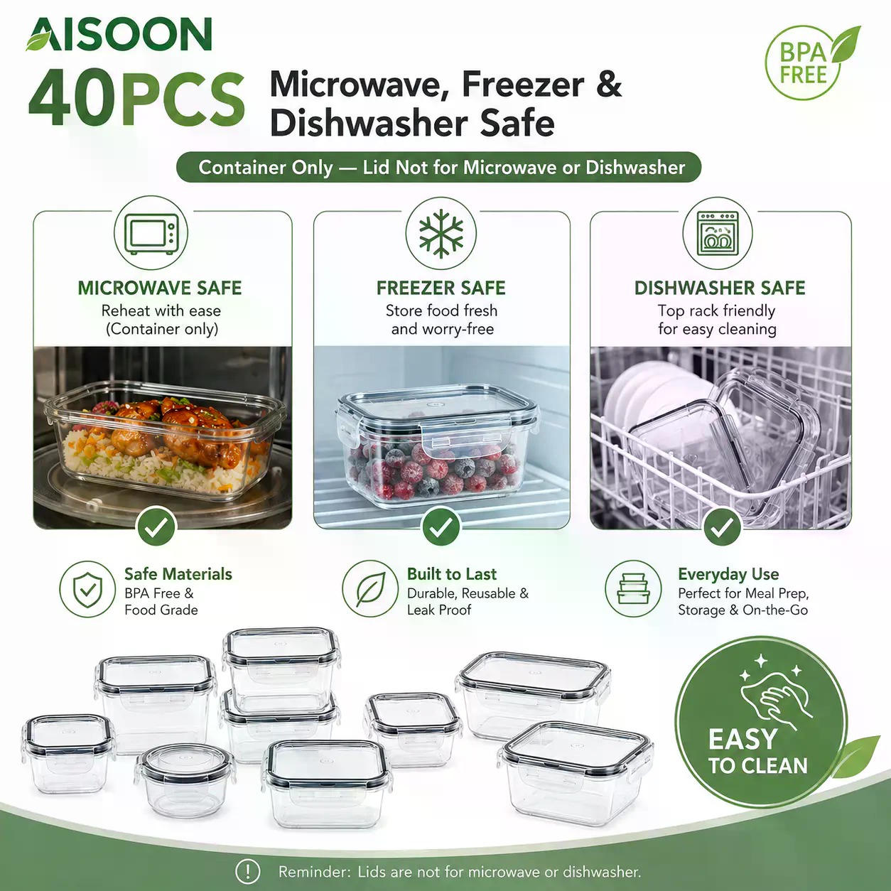 Набор из 40 штук очень больших – обзор и цена Food Storage Large Plastic Containers
