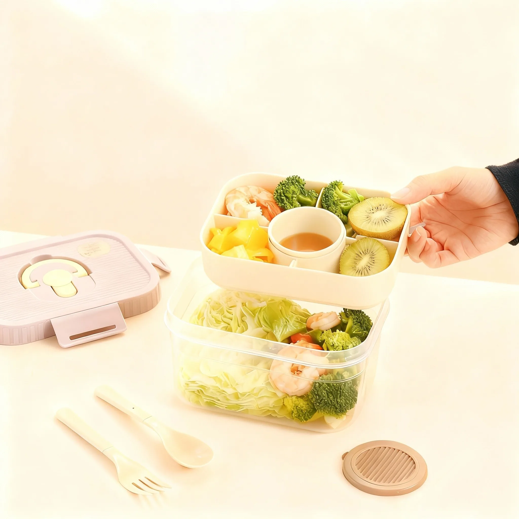 Портативный пластиковый ланч-б – обзор и цена Food Storage Box Large
