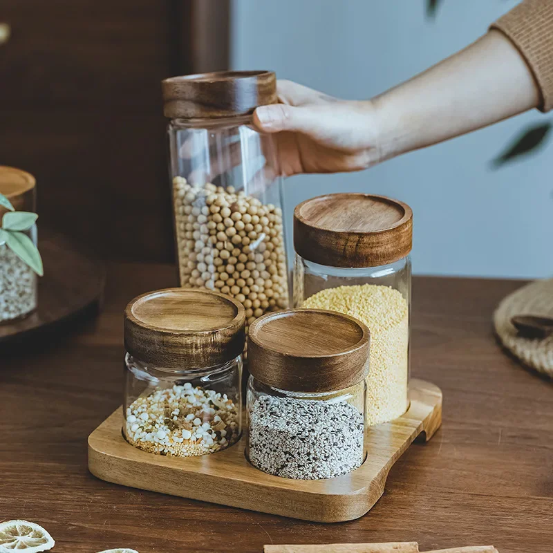 Деревянная крышка Orgnizer гер – обзор и цена Food Storage Jars With Wooden Lids