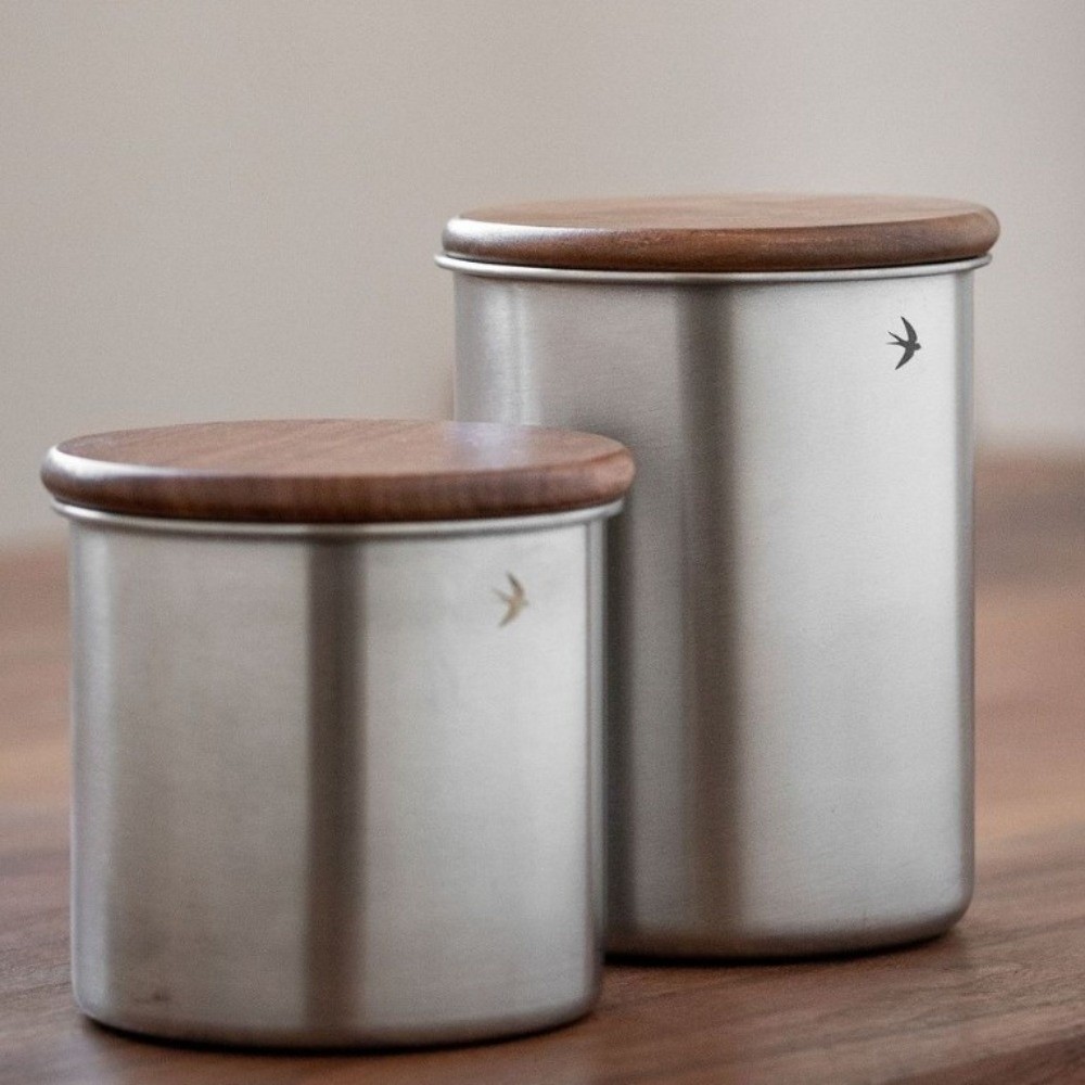 Новая банка для матча из нержа – обзор и цена Food Storage Jars With Wooden Lids