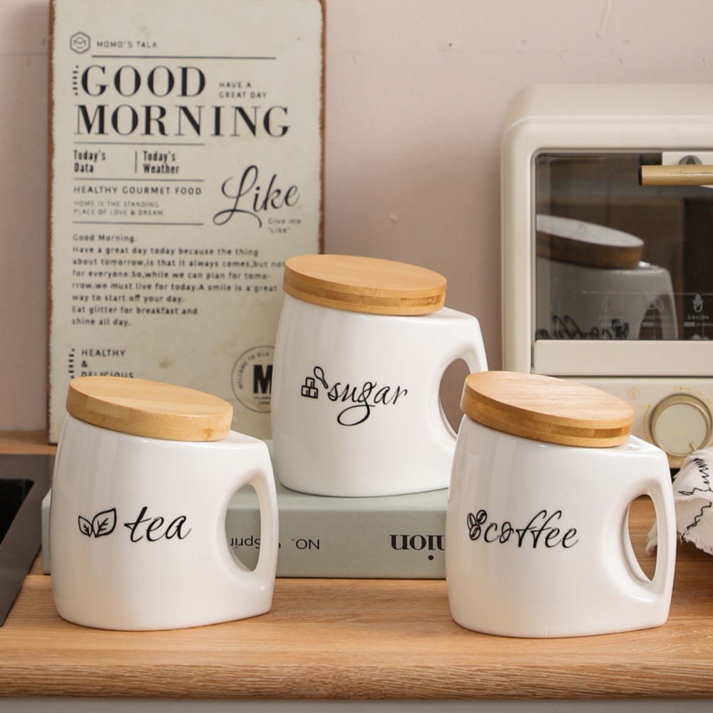 Керамическая банка для хранени – обзор и цена Food Storage Jars With Wooden Lids