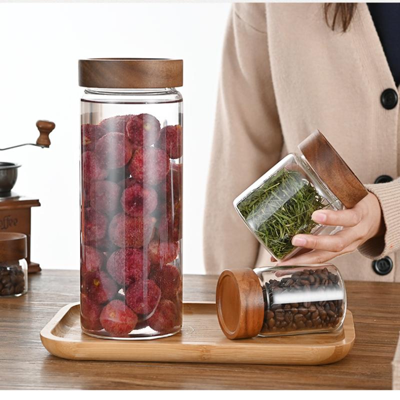 Герметичный контейнер для кофе – обзор и цена Food Storage Jars With Wooden Lids