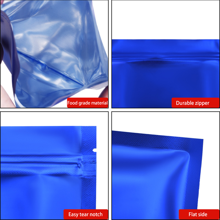 100 шт. матовых синих пакетов  – обзор и цена Food Storage Zipper Bags