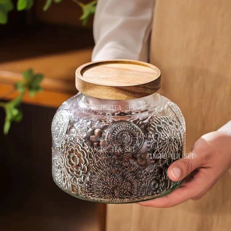 Стеклянная банка для хранения  – обзор и цена Food Storage Jars With Wooden Lids